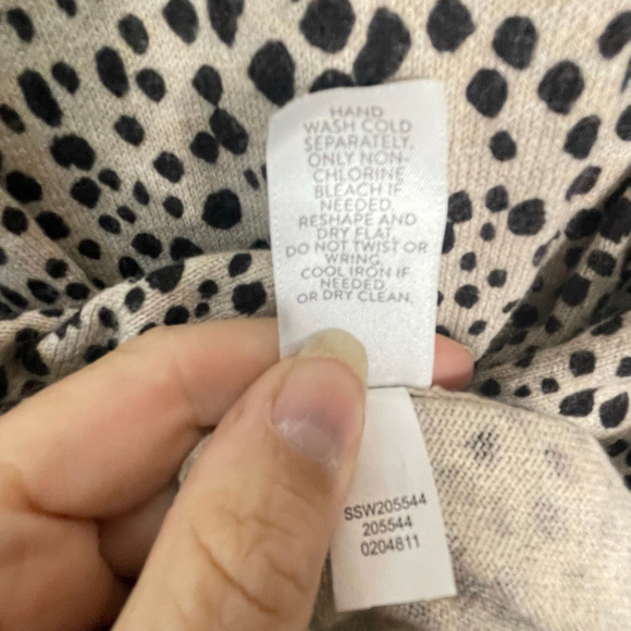 J.Jill Women's 2X Spotted Print Sweater Beige Black Three Quarter Sleeve - Picture 5 of 9